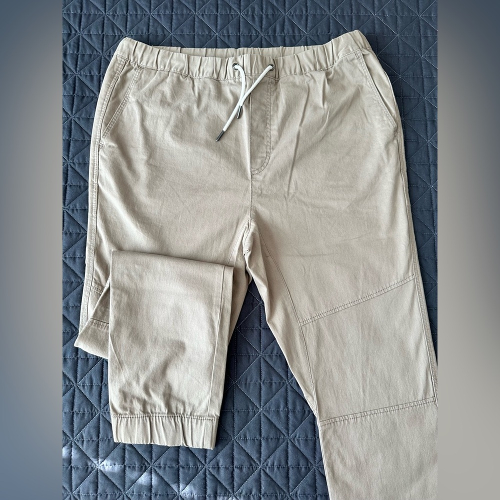 H&M Tan joggers with Elastic Waistband and Cuffs
